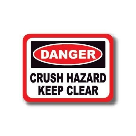 Ergomat 50in x 32in RECTANGLE SIGNS - Danger Crush Hazard Keep Clear DSV-SIGN 1600 #2119 -UEN